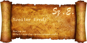 Szeiler Ernő névjegykártya